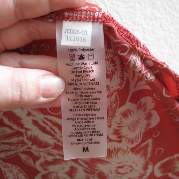 LULA ROE Red Floral Sleeveless Duster - Picture 6 of 11